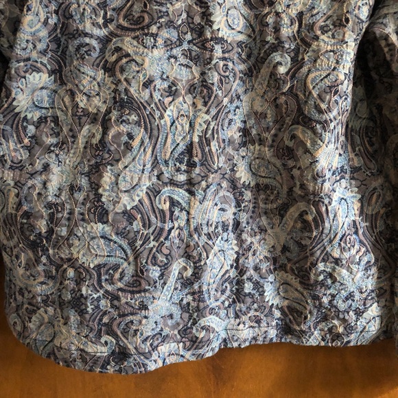 Baxter & Wells Vintage 90's Blue Floral Paisley Embroidered Jacket Boho Artsy XL - Picture 12 of 16